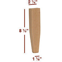 8 1/2" Tapered Wide Shaker Furniture Foot
