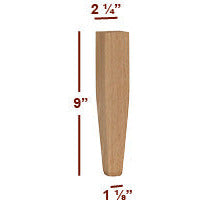 9" Tapered Wide Shaker Furniture Foot