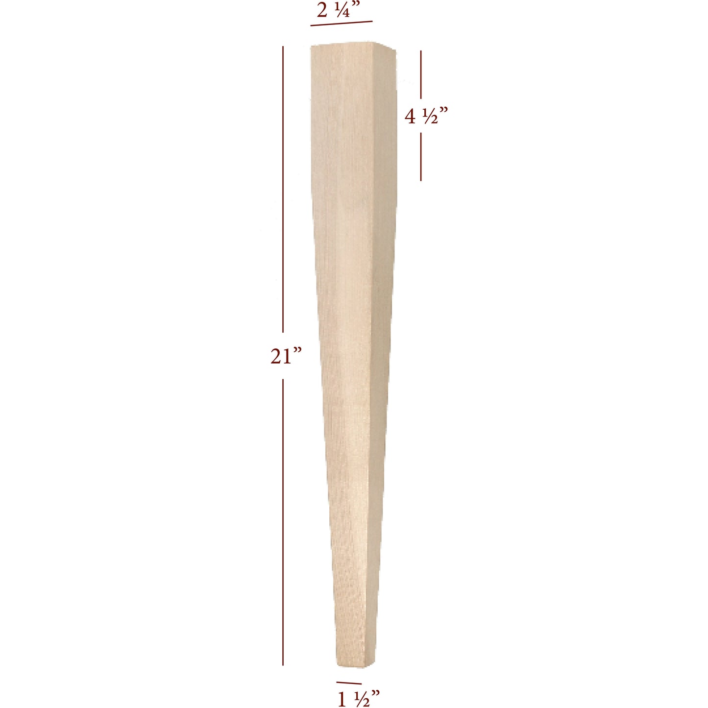 Four Sided Taper End Table Leg