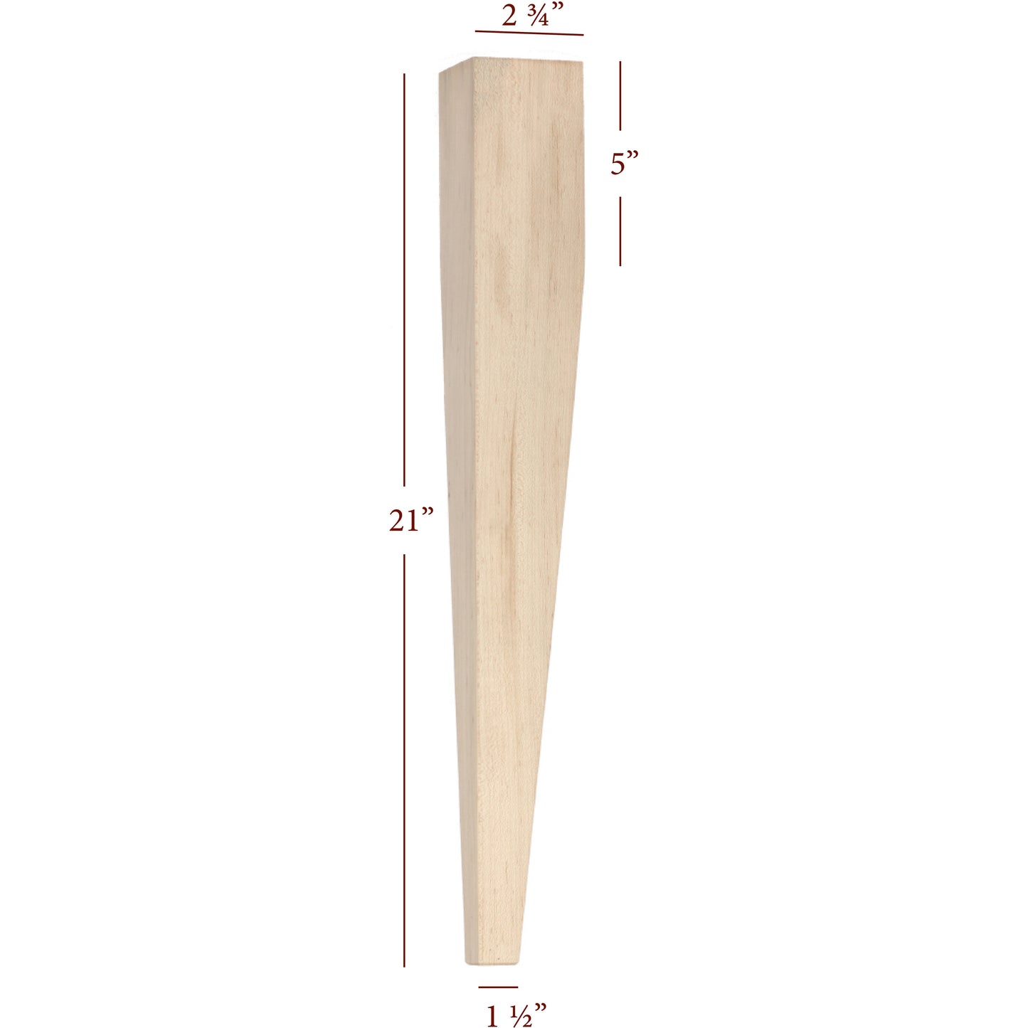 Large Two Sided Taper End Table Leg