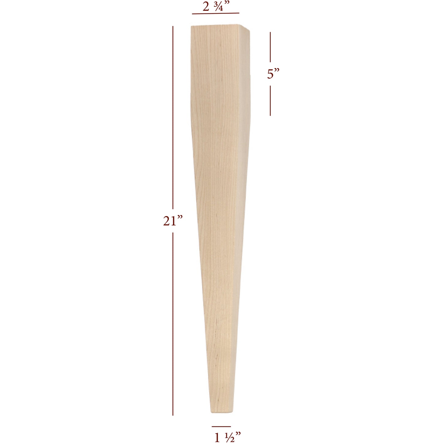 Large Four Sided Taper End Table Leg