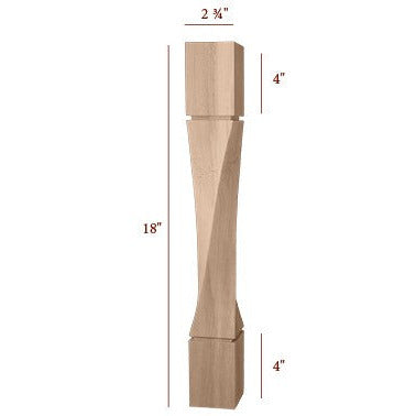 18" Slender Helix Twist Furniture Leg - Left